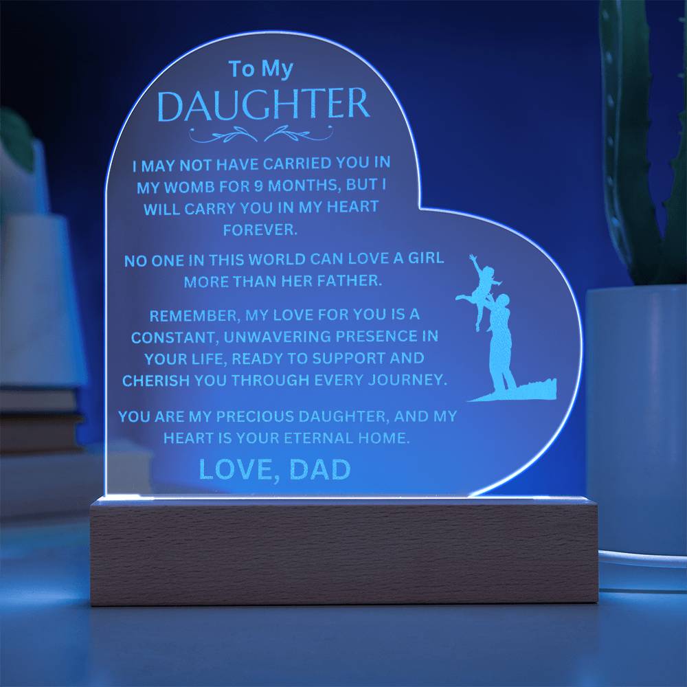 To My Daughter - LED Acrylic Heart Plaque - SO3844