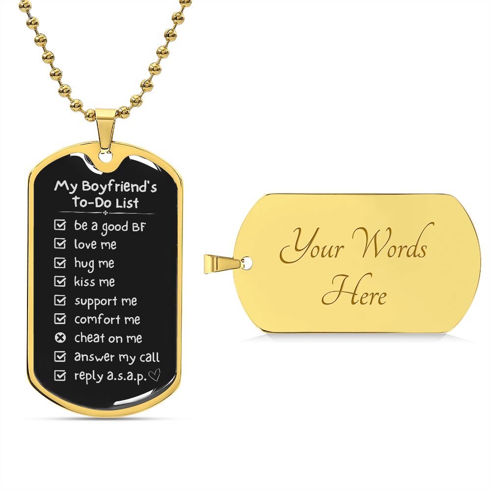 Gift for Boyfriend To-Do List Necklace