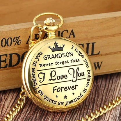 Special Gift For Grandson - Luxury Vintage Pocket Watch