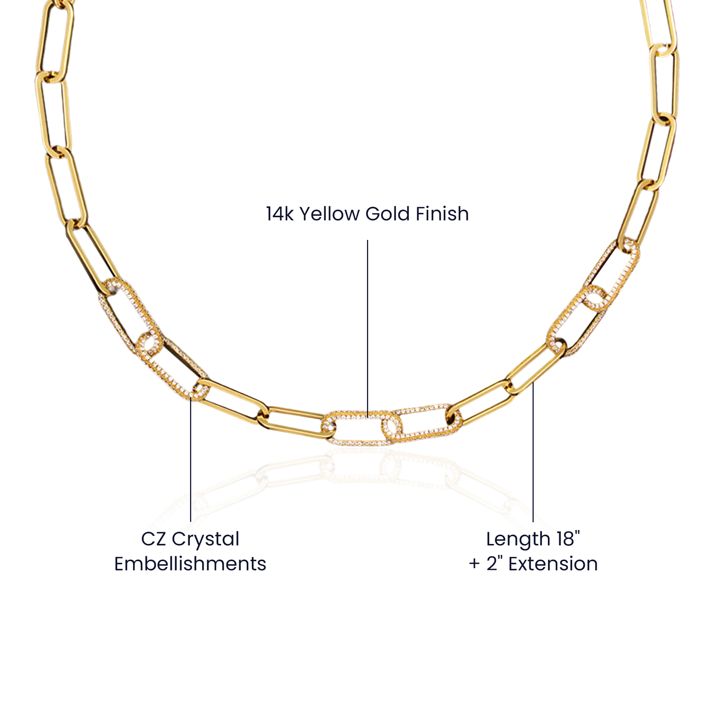 To Granddaughter CZ Paperclip Chain Necklace - SO - 0011