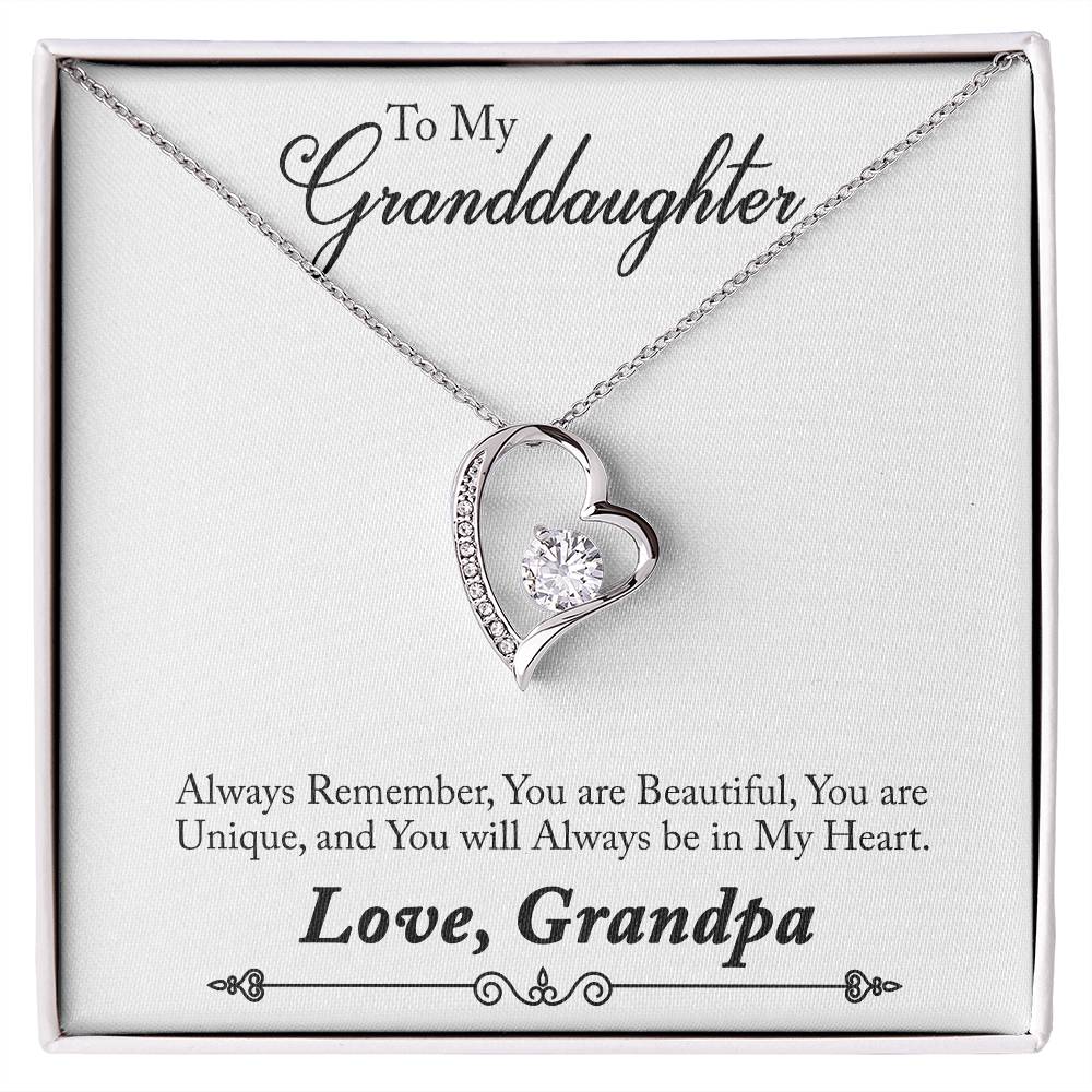 To My Grand Daughter / From Grandpa Forever Love Necklace - SO - 0012