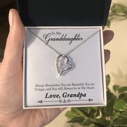 To My Grand Daughter / From Grandpa Forever Love Necklace - SO - 0012