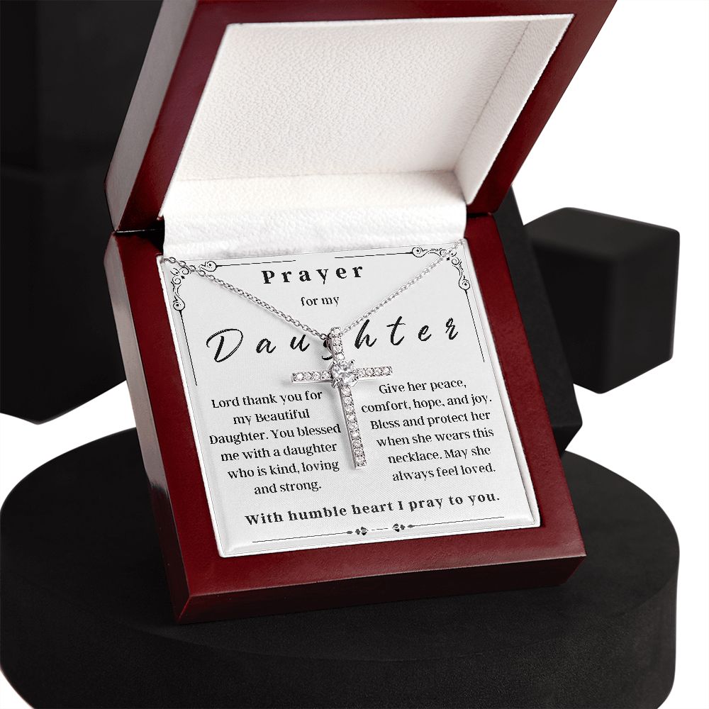 Prayer For My Daughter Cross Necklace