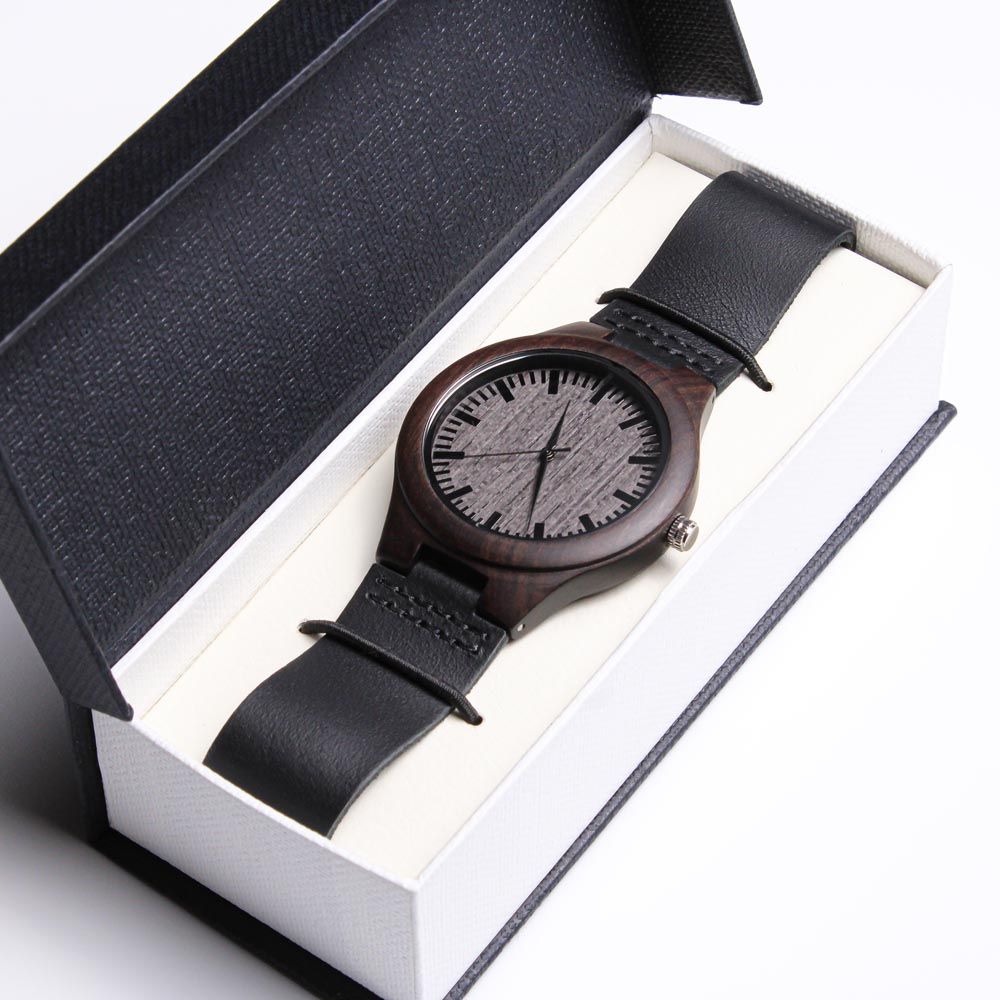 To my Grandson - Lion engraved wood watch