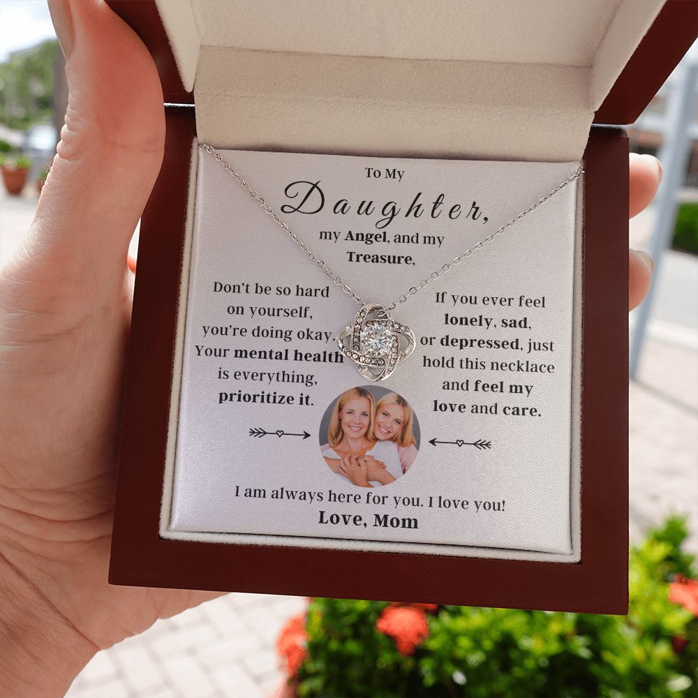 Mental Health Awareness Necklace for Daughter - Personalized Photo Upload