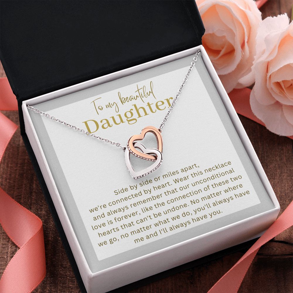 Sentimental Gift for Daughter - Interlocking hearts necklace