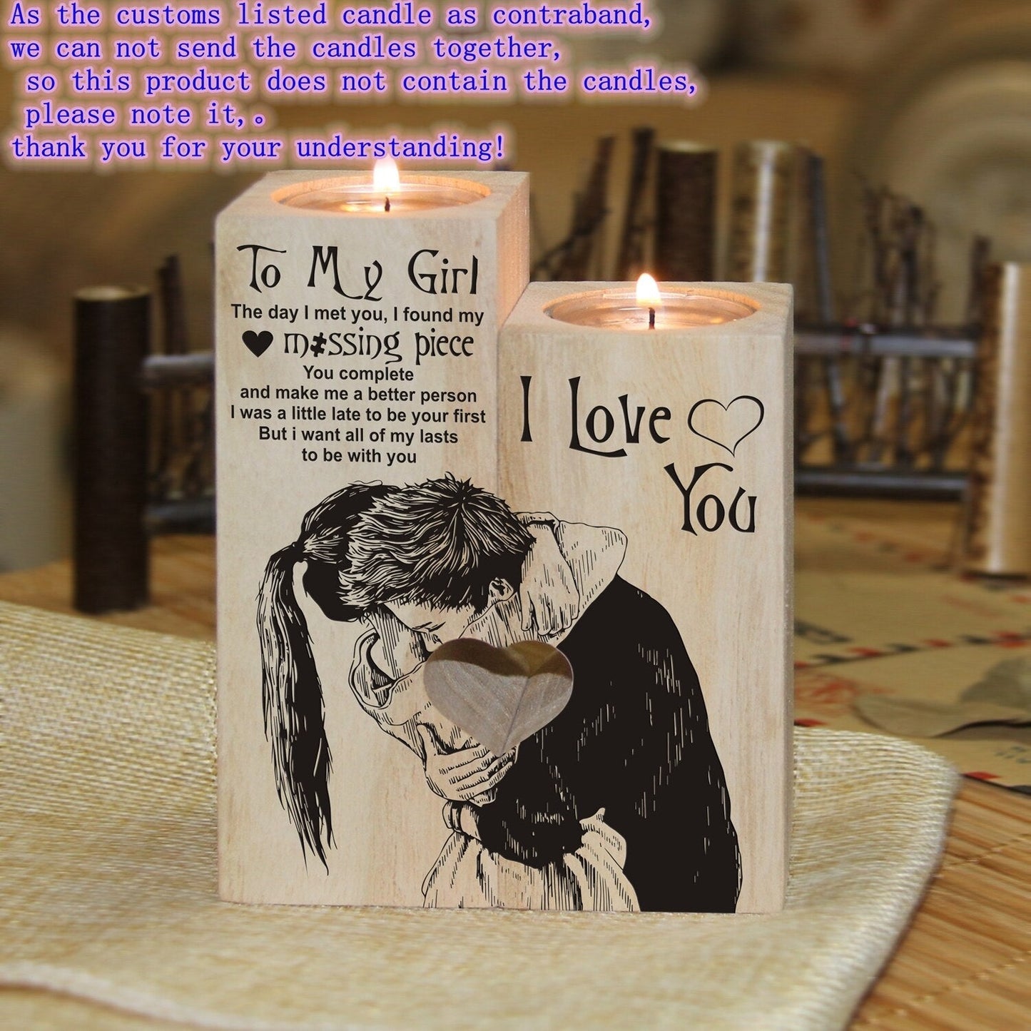 To my girl - Love Candle Holder